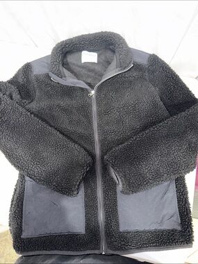 Old Navy Black Sherpa Fleece Zip Jacket